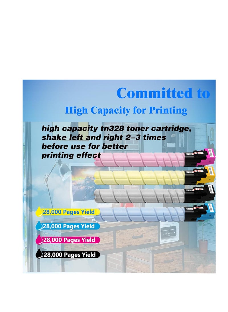 Terabyte TN328 TN-328 Toner Cartridge TN328K TN328C TN328M TN328Y Compatible Konica Minolta TN328 Toner use for Konica Minolta Bizhub C250i C300i C360i C450i C550i C650i C7130i Printer - Image 2