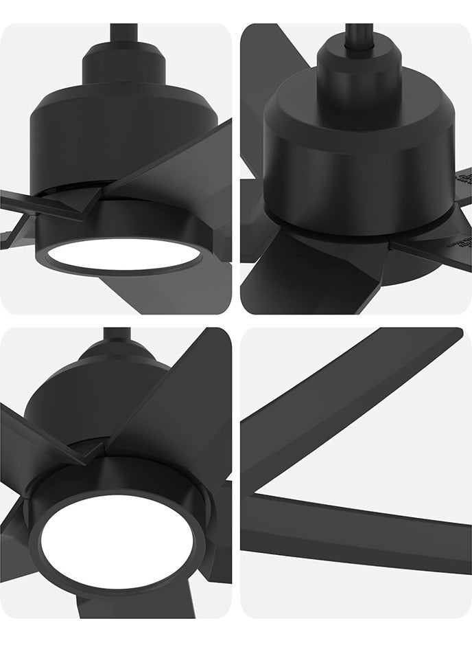 Ceiling Fans With Lights Black Ceiling Fan with Light and Remote Control Quiet 5 Blades Modern Ceiling Fan for Living Room Bedroom Warehouse