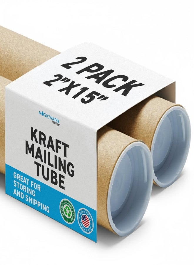 MagicWater Supply Mailing Tube - 2 in x 15 in - Kraft - 2 Pack - for Shipping and Storage of Posters, Arts, Crafts, and Documents - Image 1