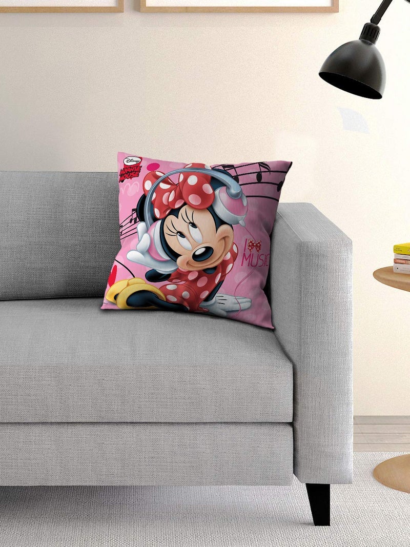 Athom Trendz Athom Living Polyester Disney Minnie Mouse Kids Cushion Cover 16 X 16 Inches, Multicolour - Image 1