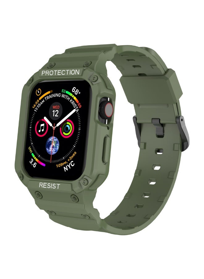 Apple Watch 8 Series Strap and Strap, Male and Female Straps 42/44/45mm, Compatible with 3-7 Series, Durable Case and Strap, iWatch Strap ( Green+Black Buckle) - Image 1