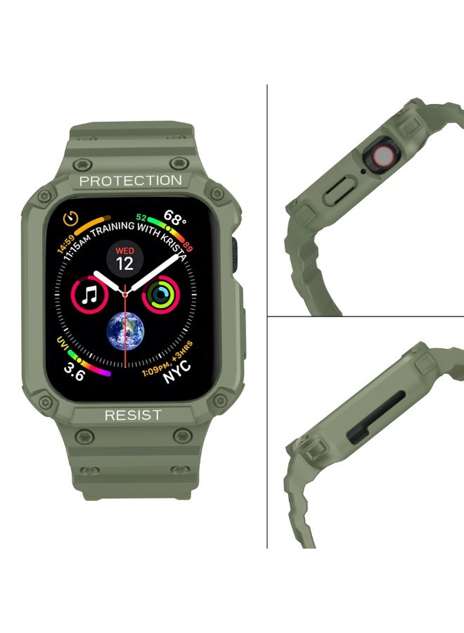 Apple Watch 8 Series Strap and Strap, Male and Female Straps 42/44/45mm, Compatible with 3-7 Series, Durable Case and Strap, iWatch Strap ( Green+Black Buckle) - Image 3
