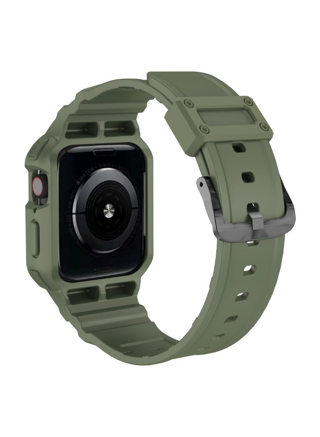 Apple Watch 8 Series Strap and Strap, Male and Female Straps 42/44/45mm, Compatible with 3-7 Series, Durable Case and Strap, iWatch Strap ( Green+Black Buckle) - Image 2