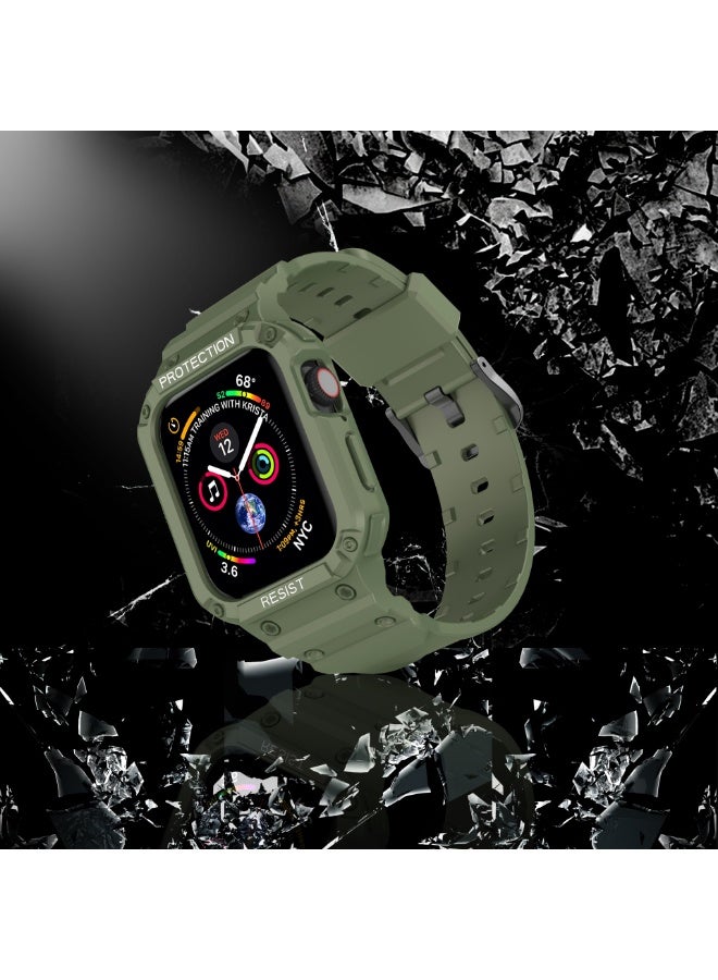 Apple Watch 8 Series Strap and Strap, Male and Female Straps 42/44/45mm, Compatible with 3-7 Series, Durable Case and Strap, iWatch Strap ( Green+Black Buckle) - Image 4