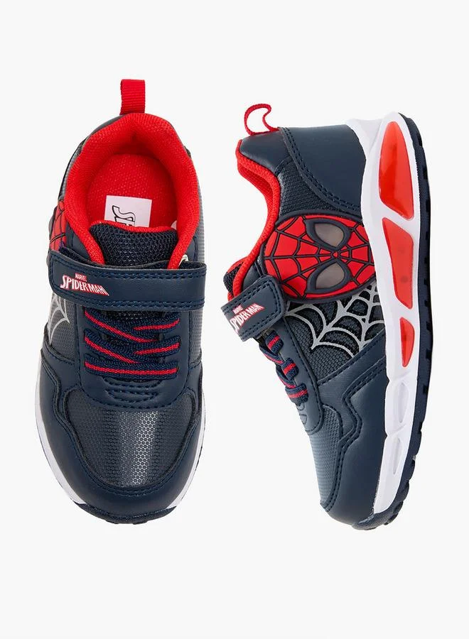 مارفل Boys Spider-Man Print Light-Up Ankle School Sneakers