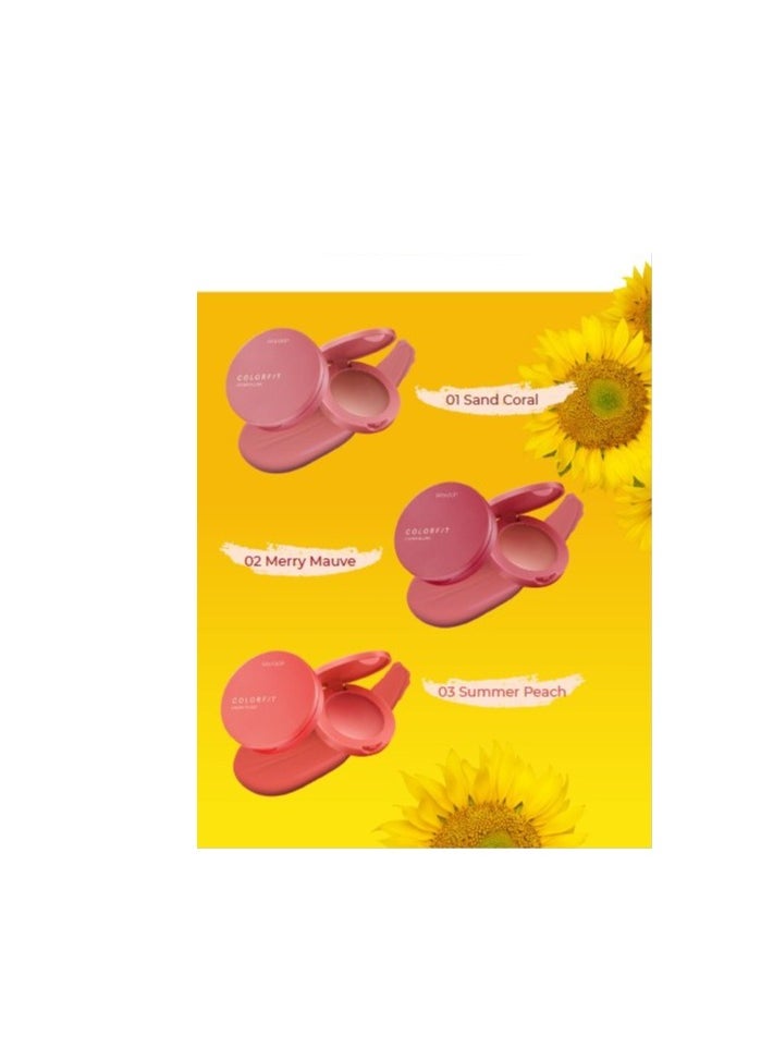 Wardah - Colorfit Cream Blush 02 MERRY MAUVE, 3g - Image 1