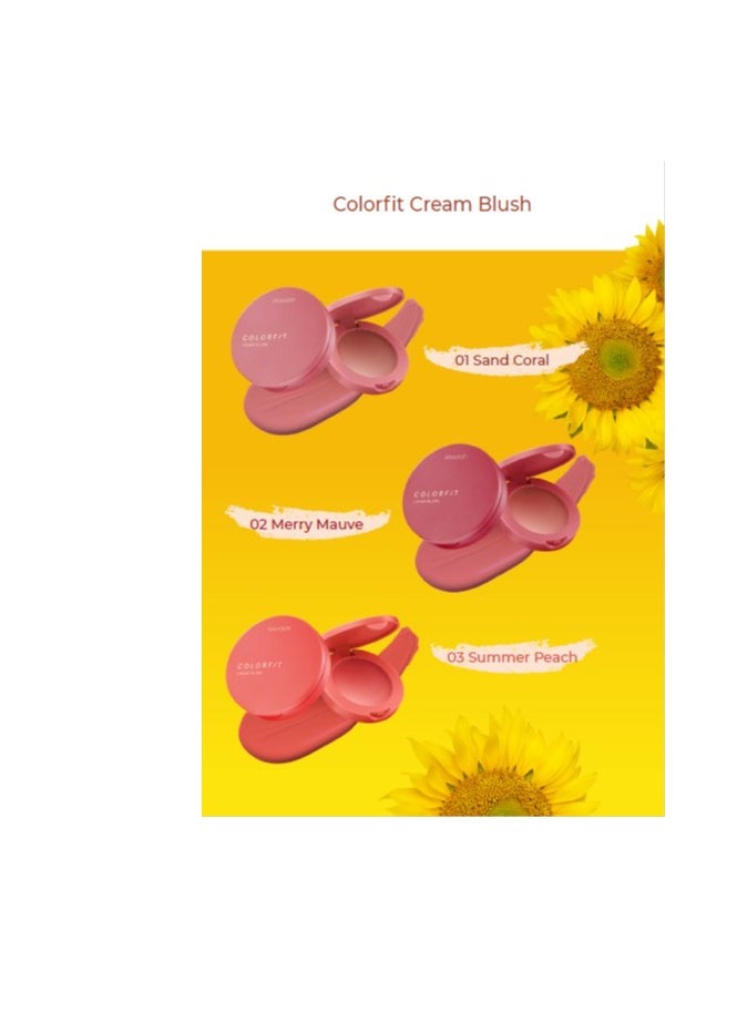 Wardah - Colorfit Cream Blush 02 MERRY MAUVE, 3g - Image 1