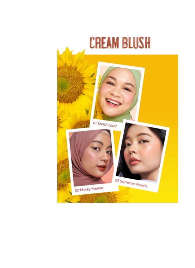 Wardah - Colorfit Cream Blush 02 MERRY MAUVE, 3g - Image 1