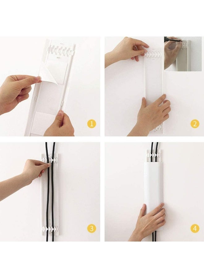 Rubik Cable Wire Organizer Cover 29.5Cm, Self Adhesive Wall And Floor Mounted Cord Management Channel (1 Pack, White) - Image 4
