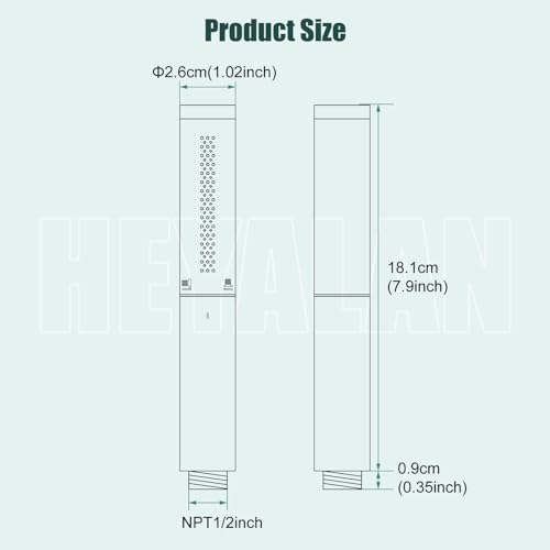 Heyalan Handheld Shower Handheld Shower Spray Bathroom Shower Wand High Pressure Luxury Hand Shower High Flow Hand Shower Head,Dual Function Style,Polished Chrome - Image 2