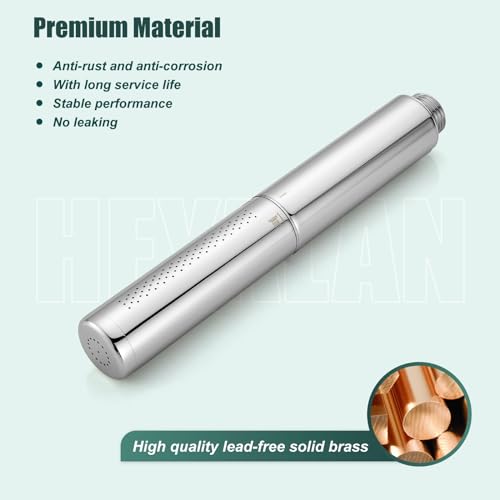 Heyalan Handheld Shower Handheld Shower Spray Bathroom Shower Wand High Pressure Luxury Hand Shower High Flow Hand Shower Head,Dual Function Style,Polished Chrome - Image 3