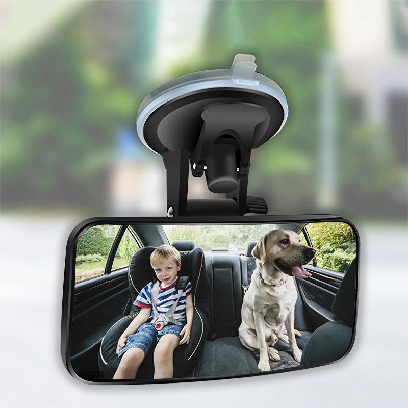 CERITORN Universal Car Interior Rearview Baby Mirror Wide Angle Convex Mirror Clip-on & Suction Cup mirrors for Viewing Rear Passengersï¼ˆ5.11' X 2.56'ï¼‰ - Image 1