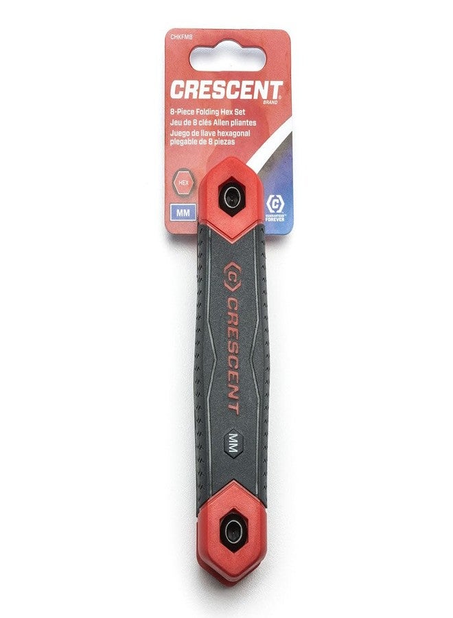 Crescent 8 Piece Folding Metric Hex Dual Material Key Set - CHKFM8 , Black - Image 3