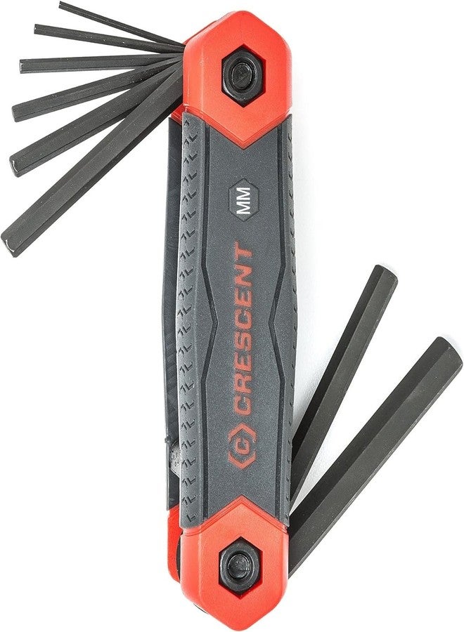 Crescent 8 Piece Folding Metric Hex Dual Material Key Set - CHKFM8 , Black - Image 4