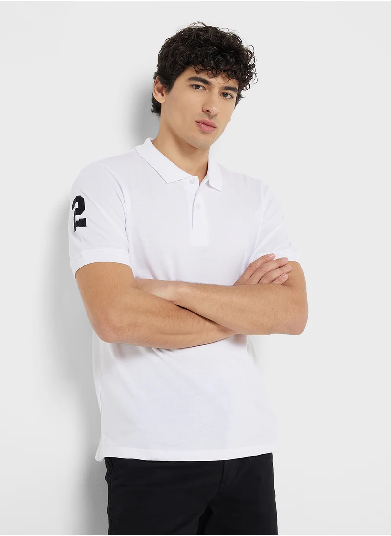 سفنتي فايف Basic Polo With Print