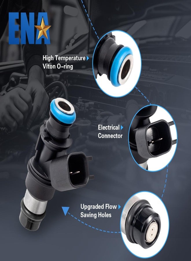 إي أن أه مجموعة ENA من 8 حاقنات وقود متوافقة مع سيارات بويك، كاديلاك، شيفروليه، جي إم سي، هامر، ساب، رينيير، إسكاليد، سيلفرادو، سابربان، تريل بليزر، كانيون، سييرا، يوكون، H3T 9-7x V8 6.0L موديلات 2005-2009، بديل لـ FJ887 - Image 5