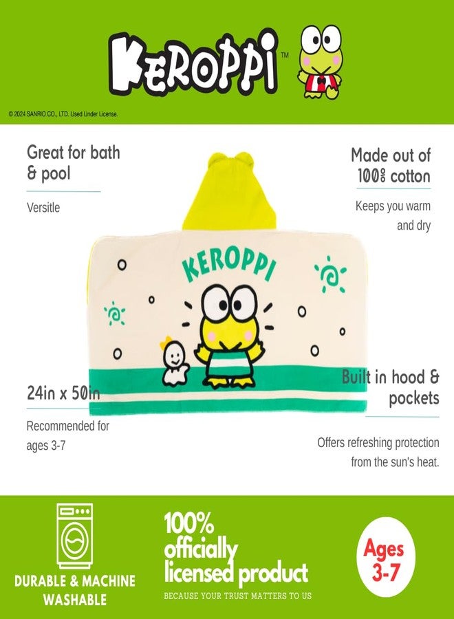 Franco Sanrio Keroppi Kids Super Soft Bath/Pool/Beach Soft Cotton Terry Hooded Towel Wrap, 24 in x 50 in, (Officially Licensed Product) by Franco - Image 2
