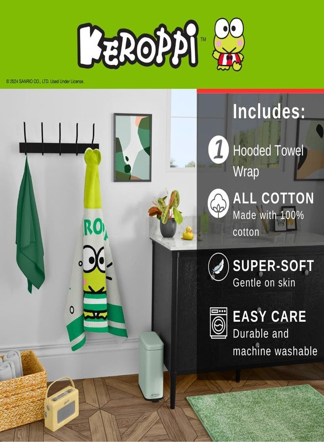 Franco Sanrio Keroppi Kids Super Soft Bath/Pool/Beach Soft Cotton Terry Hooded Towel Wrap, 24 in x 50 in, (Officially Licensed Product) by Franco - Image 3