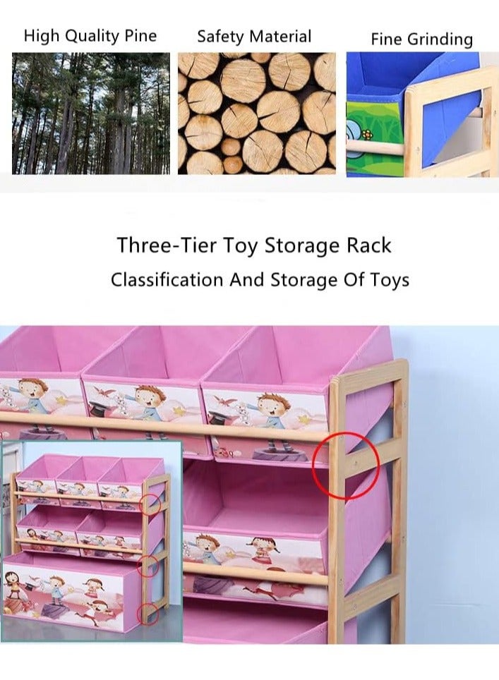 HotsUAE Kids Toy Storage Organizer with 6 box, Toy Box and Storage Rack, for Living Room Bedroom - Image 2