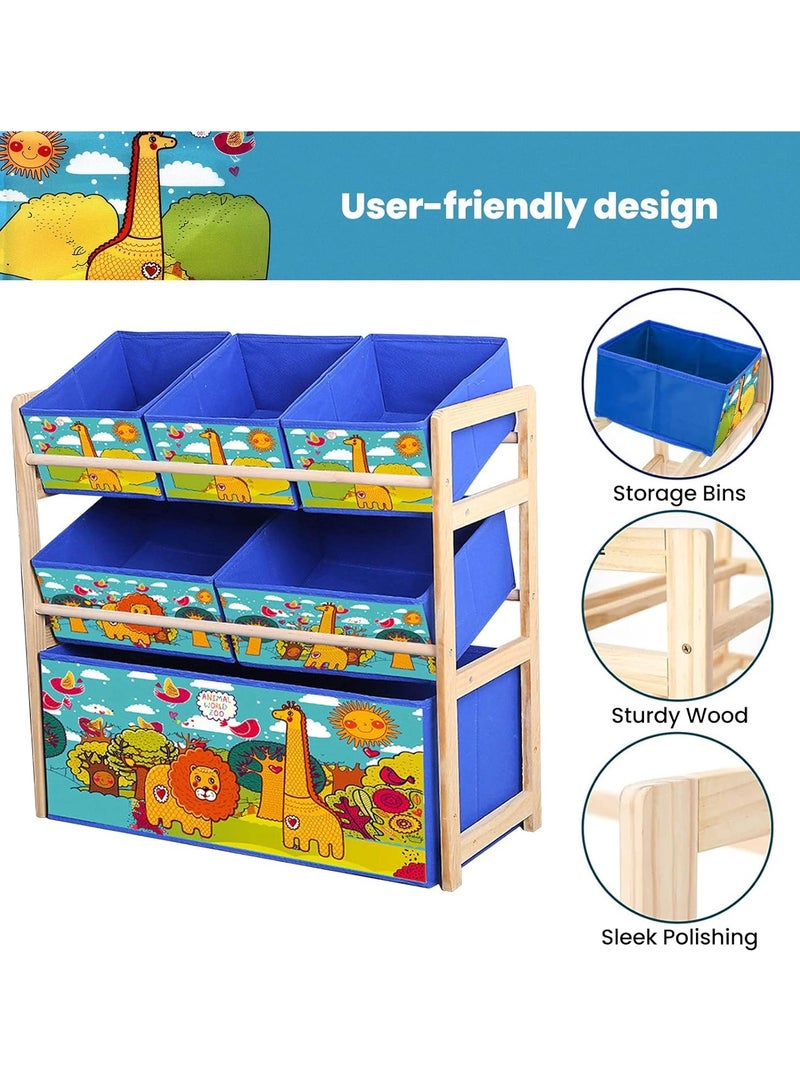 HotsUAE Kids Toy Storage Organizer with 6 box, Toy Box and Storage Rack, for Living Room Bedroom - Image 3