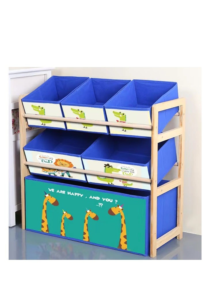 HotsUAE Kids Toy Storage Organizer with 6 box, Toy Box and Storage Rack, for Living Room Bedroom - Image 1