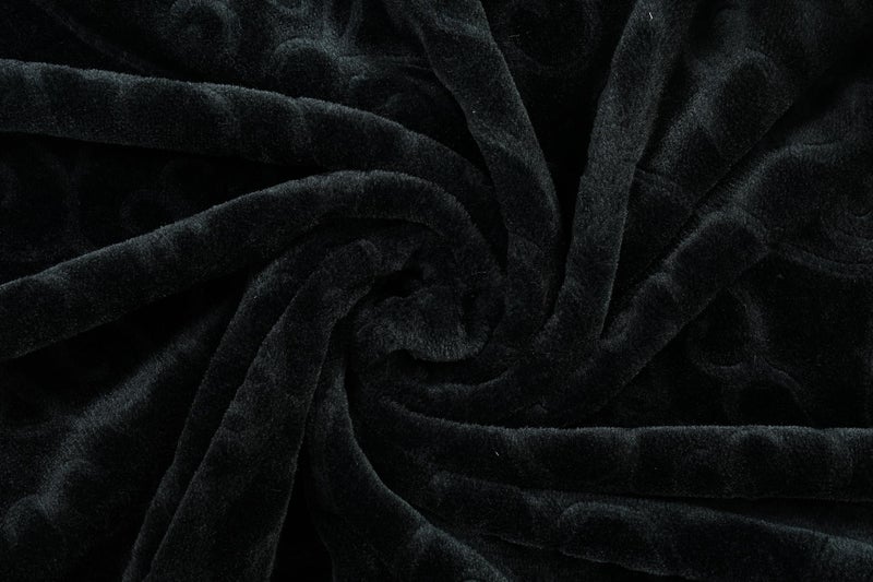 Goyal's 500 TC Mink Blanket Double Bed | Super Soft Heavy Warm Blanket | Floral Embossed Design | 87 x 85 Inches, Pack of 1, Breathable - Grey - Image 2