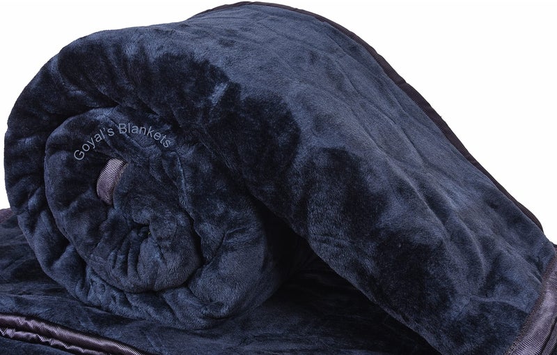 Goyal's 500 TC Mink Blanket Double Bed | Super Soft Heavy Warm Blanket | Floral Embossed Design | 87 x 85 Inches, Pack of 1, Breathable - Grey - Image 1