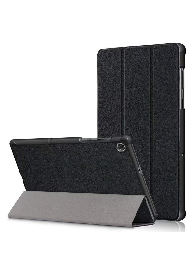 Lenovo Tab M10 HD (2nd Gen) TB-X306X PU Leather Slim Flip Shell Case -Black - Image 1