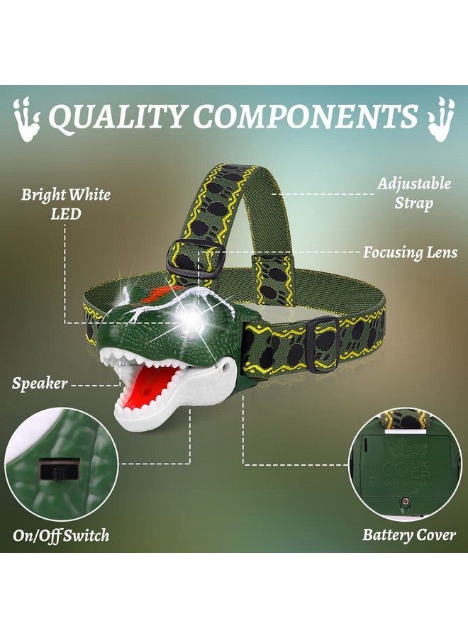 DX DA XIN Dinosaur Headlamp T-Rex LED Headlamps for Kids Flashlights Camping Gear - Dinosaur Toys for Boys Girls Toddlers Outdoor Toys for Kids Birthday Halloween Christmas Gifts Stocking Stuffers - Image 3