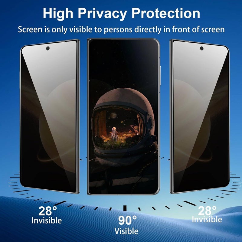 Vurtboly 2Pack Privacy Screen Protector Compatible with Honor Magic V3 2024, Outside&Inside Anti-peeping Screen Protector, Anti-Spy 9H Tempered Glass Protector Film for Honor Magic V3 2024 - Image 2