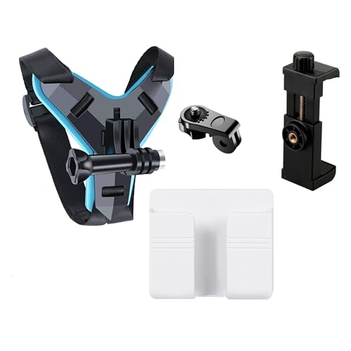 Like Star Helmet Chin Strap Mount Mobile Holder Clip & Screw Compatible with All Smart Phones Go pro Hero 9/8/7/6,SJCAM, Yi, DJI Osmo Action & Other Action Camera with (Wall Mount Mobile Stand-White) - Image 1