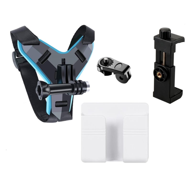 Like Star Helmet Chin Strap Mount Mobile Holder Clip & Screw Compatible with All Smart Phones Go pro Hero 9/8/7/6,SJCAM, Yi, DJI Osmo Action & Other Action Camera with (Wall Mount Mobile Stand-White) - Image 2