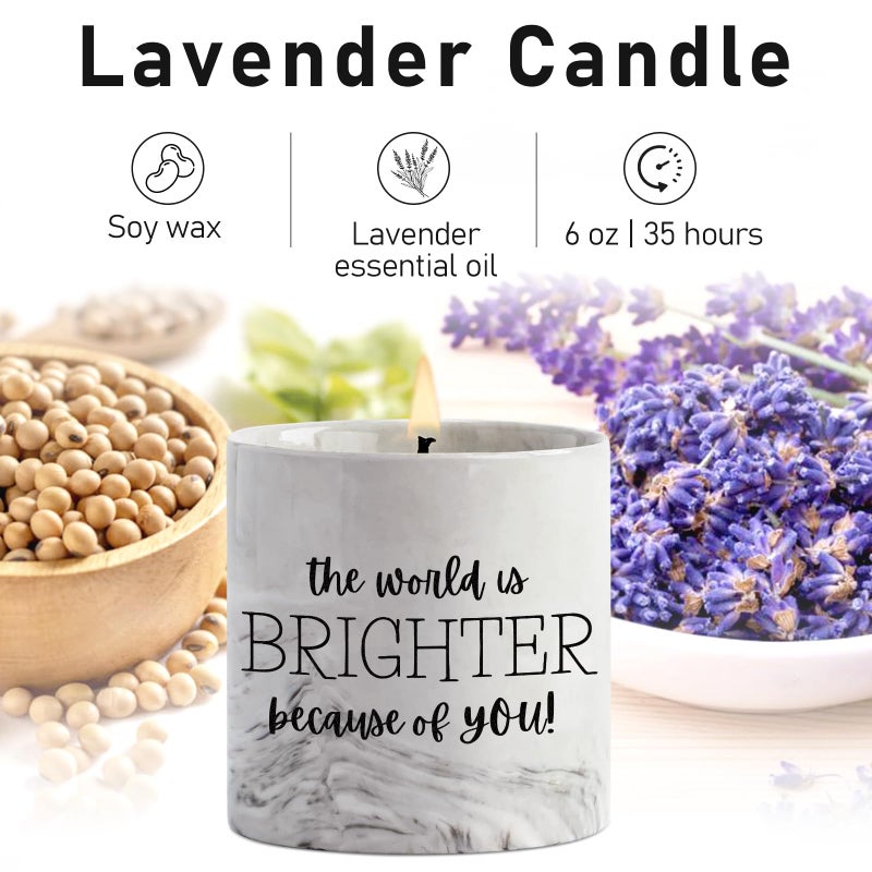 FreeJac Friendship Candle Gifts - Thank You Gift for Women, Mom, Teacher, Sister - Best Friend BFF Birthday Gifts Inspirational Lavender Candle Jar 6 Oz - Image 3