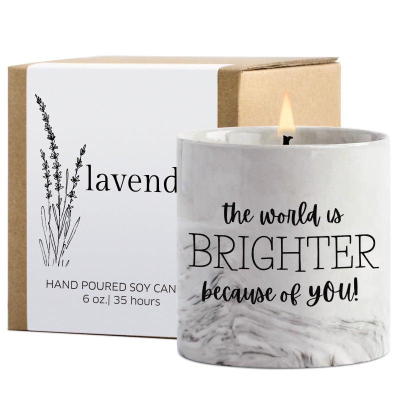 FreeJac Friendship Candle Gifts - Thank You Gift for Women, Mom, Teacher, Sister - Best Friend BFF Birthday Gifts Inspirational Lavender Candle Jar 6 Oz - Image 1