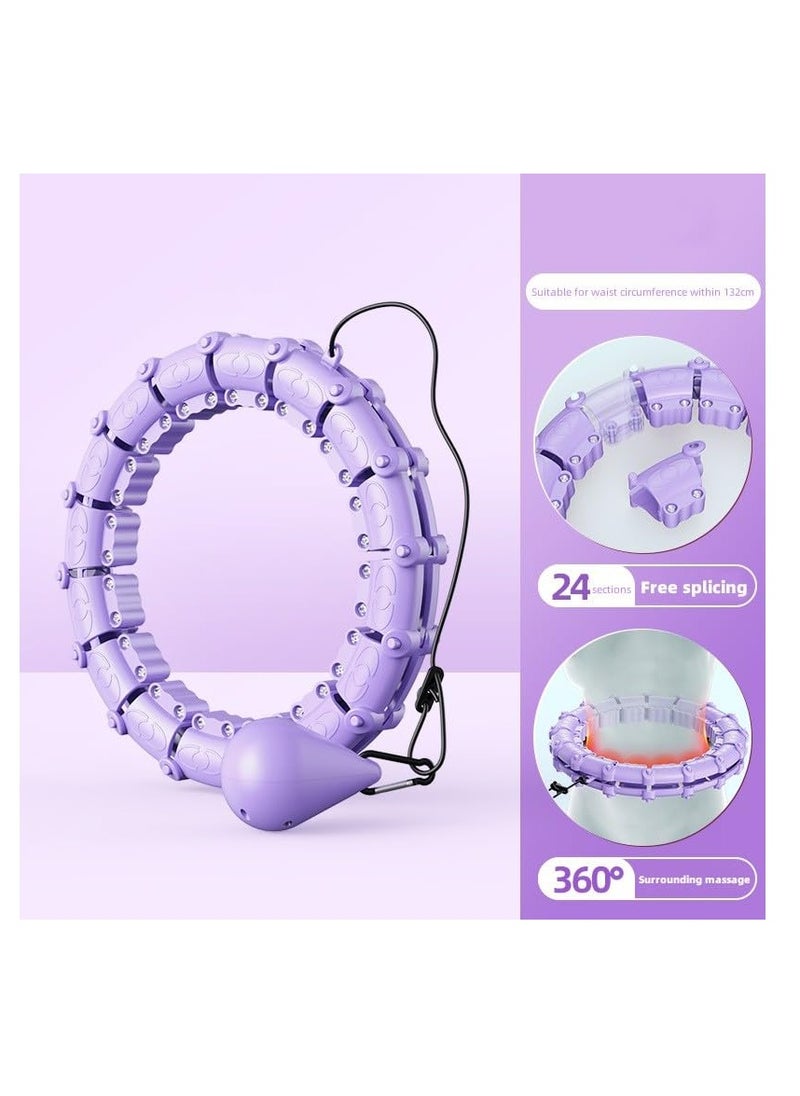 Cuken - 24 Segment Adjustable Intelligent Hula Hoop Adult Weighted Hula Hoop, Automatically Rotate 360 Degrees Slim Waist Sports Fitness Ring - Image 1