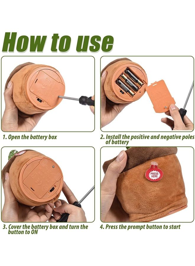 XiuWoo Electric Dancing Plant Cactus Plush Stuffed Toy with Music - Image 5