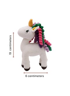 Happy Threads Happy Threads | Unicorn, Handmade Crochet Toy for Children Above 6 Mnths, 18 cms, Soft Stuffed Toys,eco-Friendly Gifting & Decor Item  - Image 2