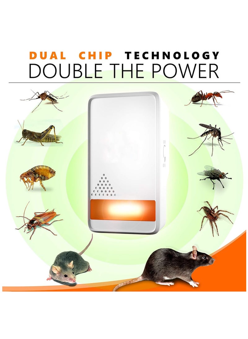 SYOSI طرد الآفات بالموجات فوق الصوتية قابس 2 عبوة تحكم الطرد - تخلص من البعوض، والفئران، والصراصير، والعناكب، وبق الفراش، والسناجب، والذباب، والدبابير، والنمل، والجرذان الداخلية والخارجية، وتثبيت غزو الصراصير في المنزل - Image 2