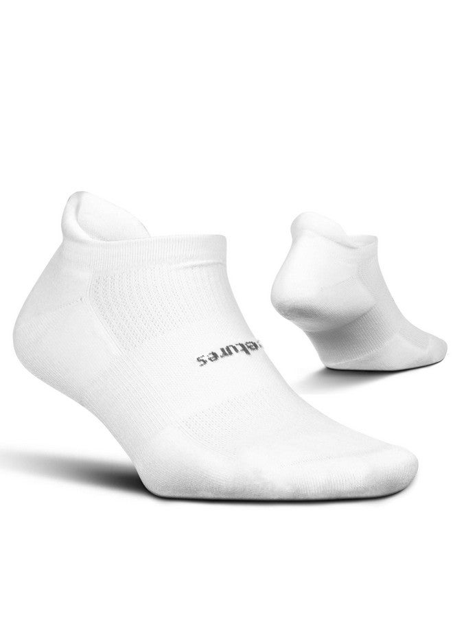 Feetures High Performance Max Cushion Ankle Sock - No Show Socks for Women & Men with Heel Tab - White, M (1 Pair) - Image 1