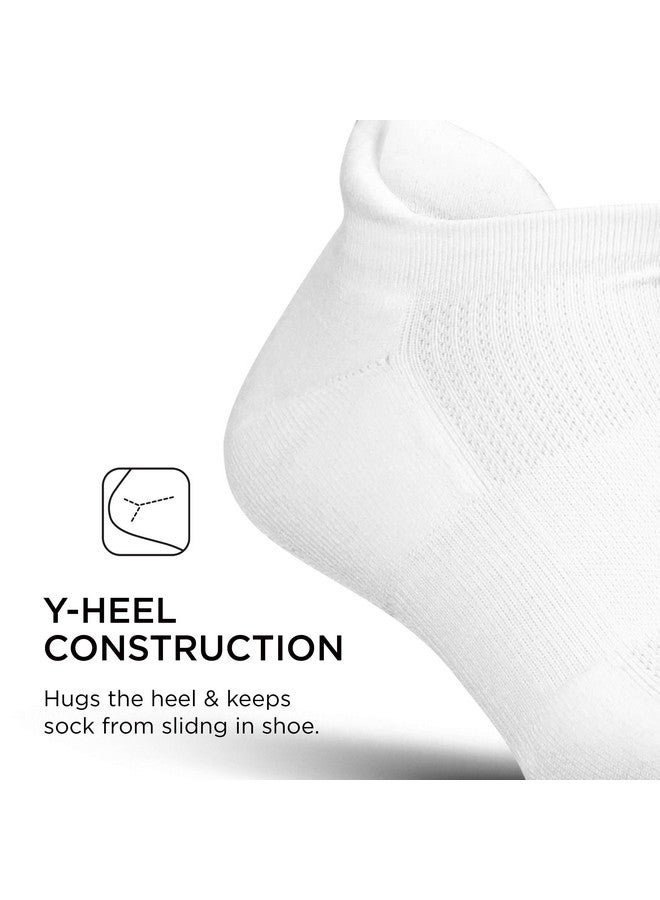 Feetures High Performance Max Cushion Ankle Sock - No Show Socks for Women & Men with Heel Tab - White, M (1 Pair) - Image 4