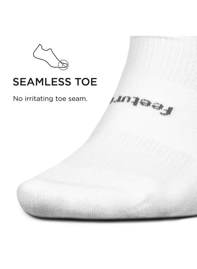 Feetures High Performance Max Cushion Ankle Sock - No Show Socks for Women & Men with Heel Tab - White, M (1 Pair) - Image 3