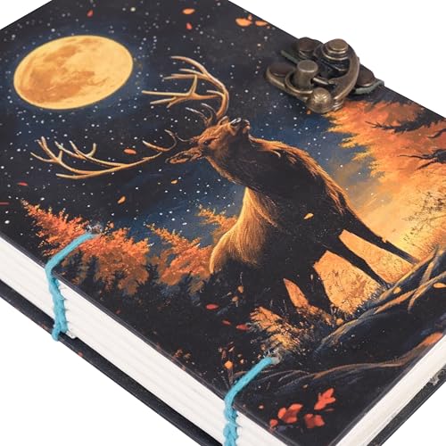 CRAFT JUNKY Journal Diary with Handcrafted Box, 5 x 7 Inch Special Binding Unruled Lock Diary for Girls, Art Book with Aesthetic Print Sketch Book for Artists, 200 Acid-Free Pages A5 (DEER) - Image 5