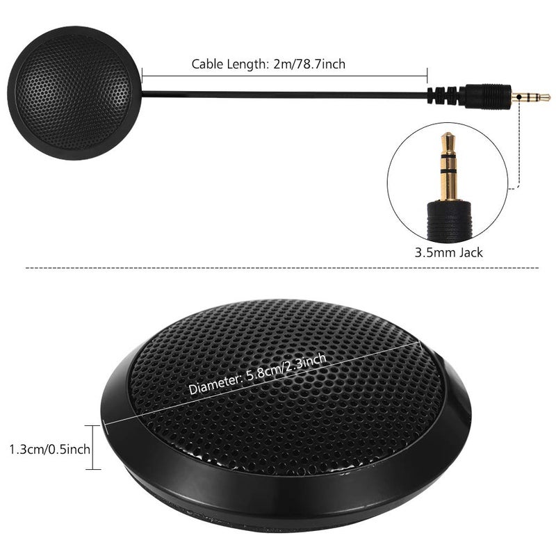 Omnidirectional Desktop Microphone 3 5mm Jack High Sensitivity 2m Cable For Video Conference - Image 3