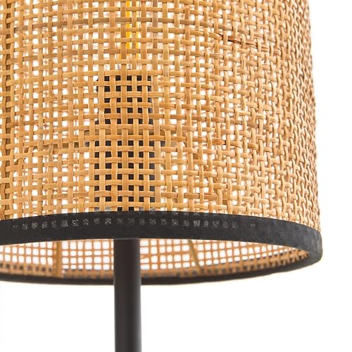 AKWAY Rattan and Webbing Wall Lamps for Living Room | Bamboo Wall Lights for Bedroom | Wicker Wall scones for Home Decoration (Square Webbing) - Image 3