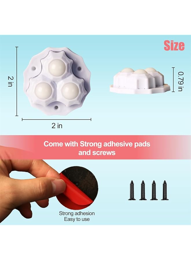 إيروريكس عجلات قوية ذاتية اللصق تدور 360 درجة ولا تسبب ضررًا للأرضية، 8 قطع، تدعم حتى 330 رطلاً للأجهزة والأثاث - Image 5
