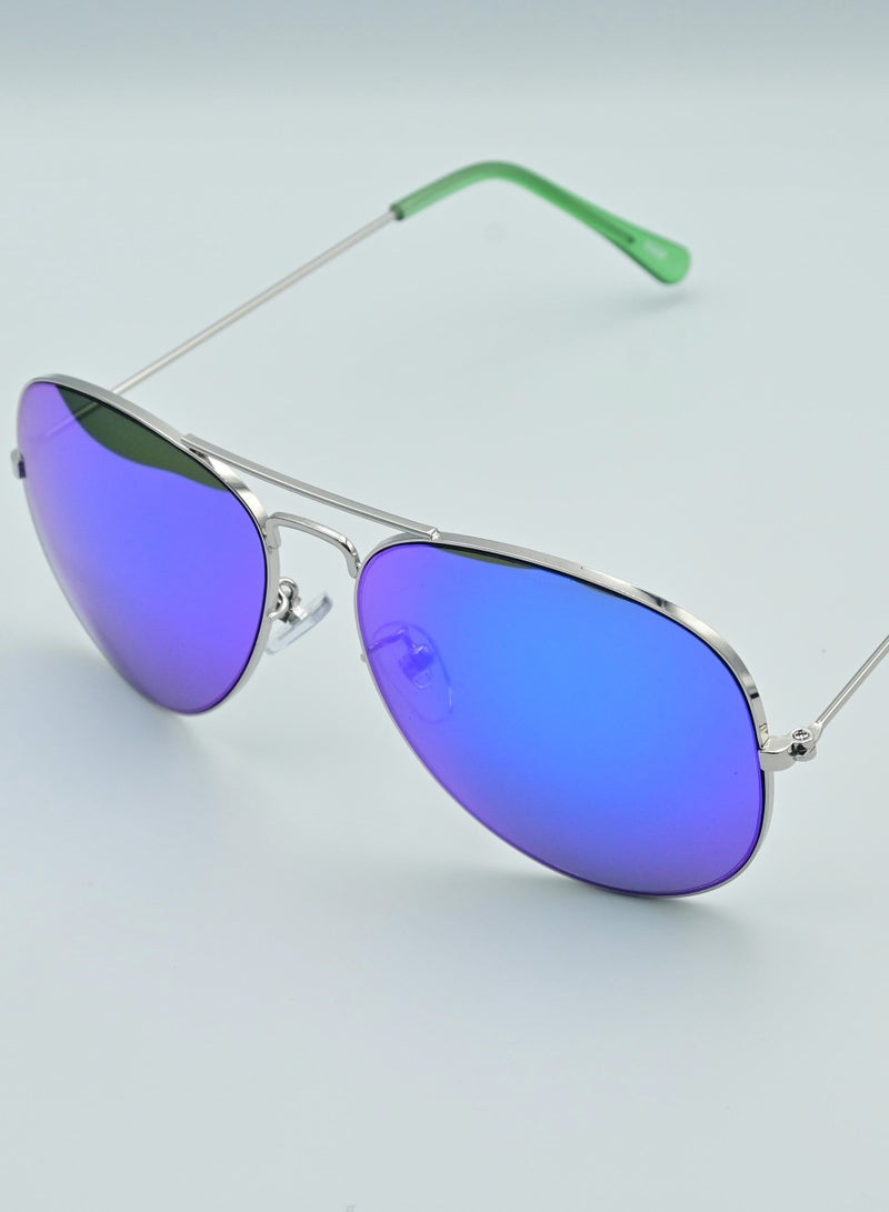 ZAAS Blue Mirrored Aviator Sunglasses – Stylish Men’s UV Protection - Image 2