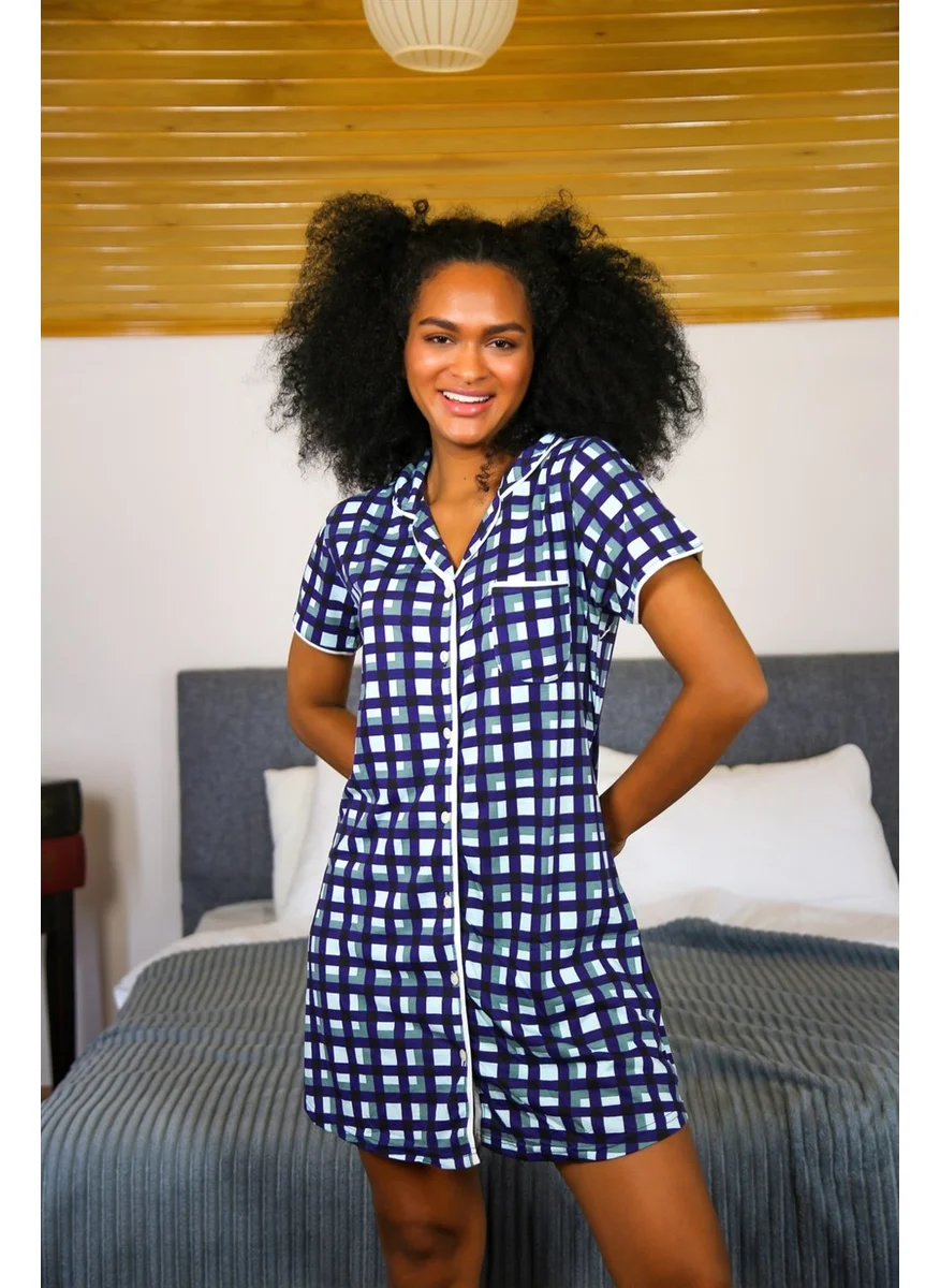 اكبينيز Women's Cotton Nightgown 1007