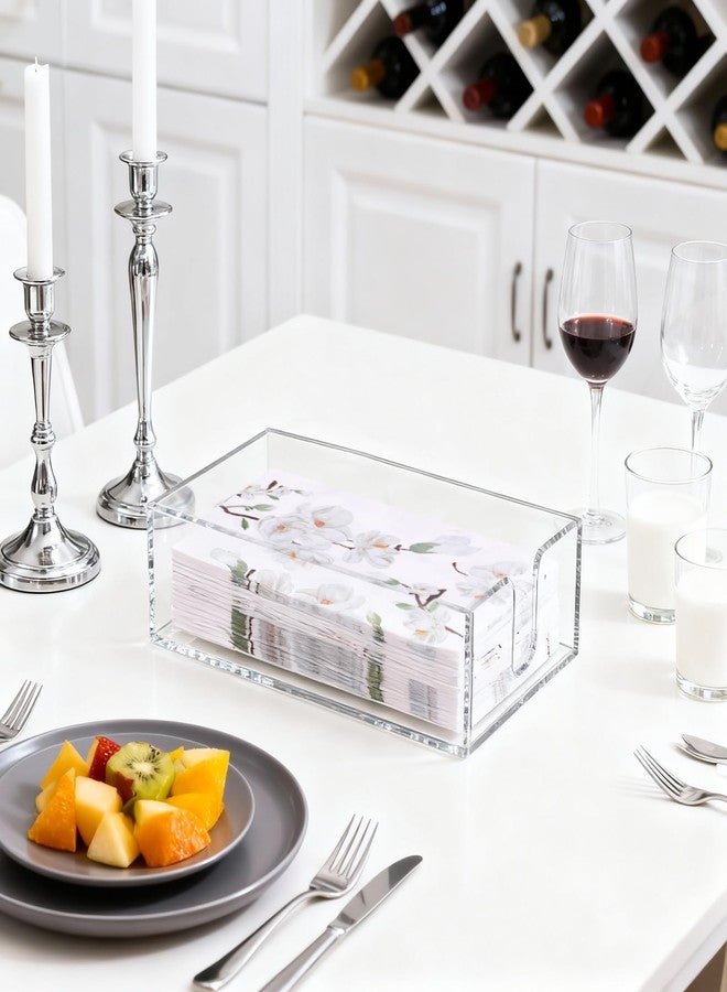 SHENLIU 2 Pack Clear Napkin Holder, 0.16" Thickness Flat Napkin Holder 8.8x5.3x2.5" Acrylic Guest Towel Tray Bathroom Napkins Guest Disposable Holders for Kitchen, Weddings, Party, Hotel, Restaurant - Image 3