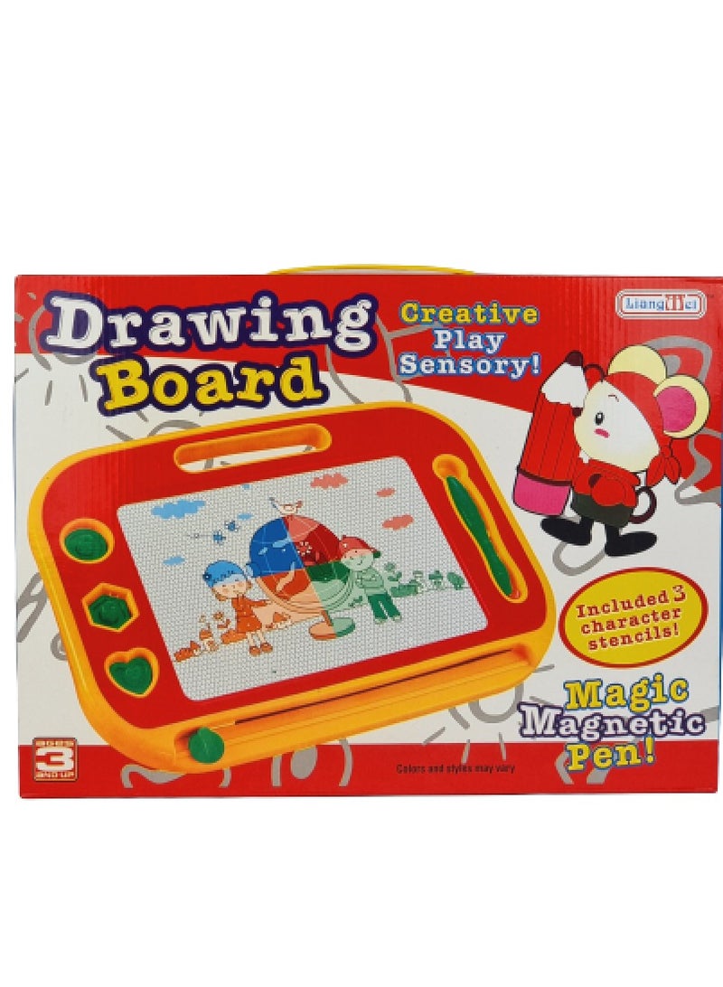 Erasable magnetic drawing and writing board with pen for kids assorted  - Image 1