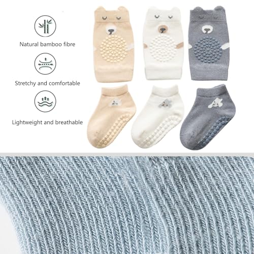ISANPAN Unisex Baby Crawling Anti-Slip Knee Pads and Socks,Save Baby Knee and Ankle (Color A, 12-24 Months) - Image 5